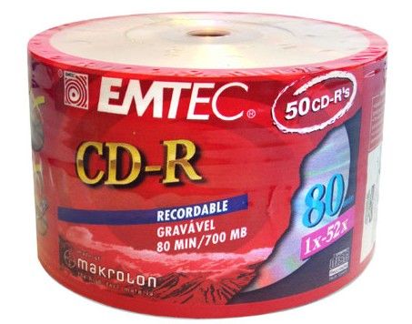 CD-R EMTEC DADOS 52X 50X1